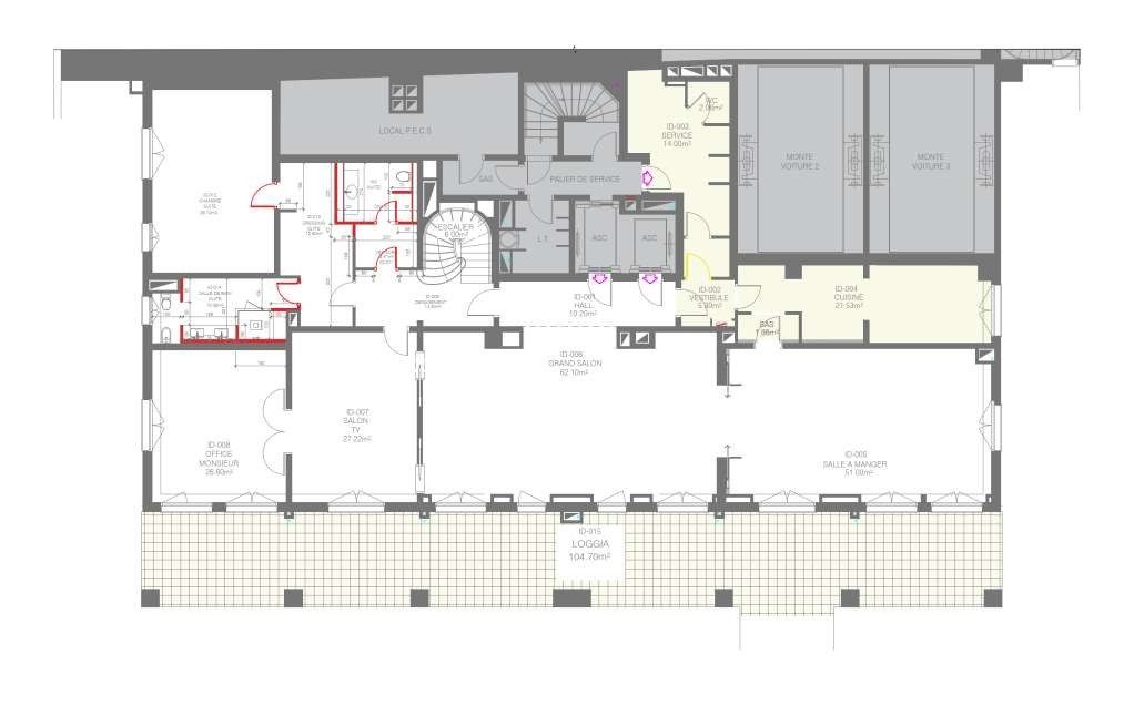 appartement 6 Pièces en location sur MONACO (98000)